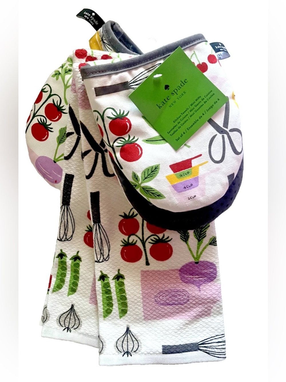 Kate Spade NWT Garden Kitchen Towel and Mini Oven Mitts Set